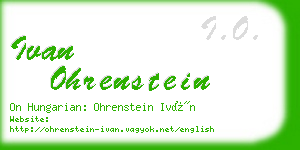 ivan ohrenstein business card